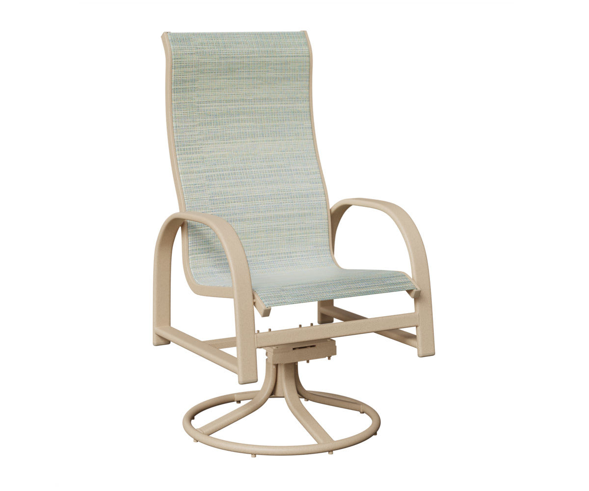 Murphy High Back Padded Sling Swivel Rocker Dining Chair