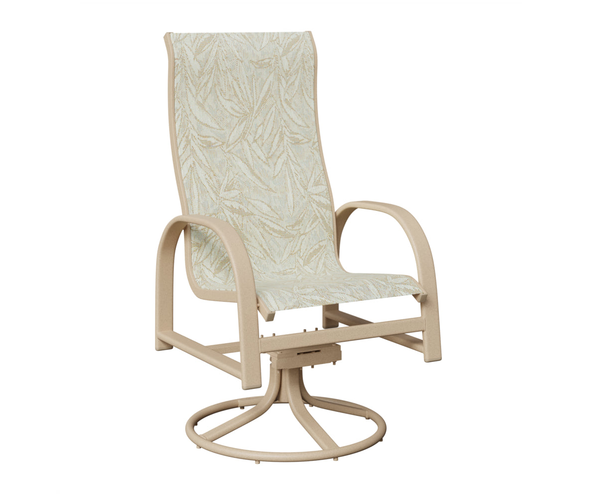 Murphy High Back Padded Sling Swivel Rocker Dining Chair