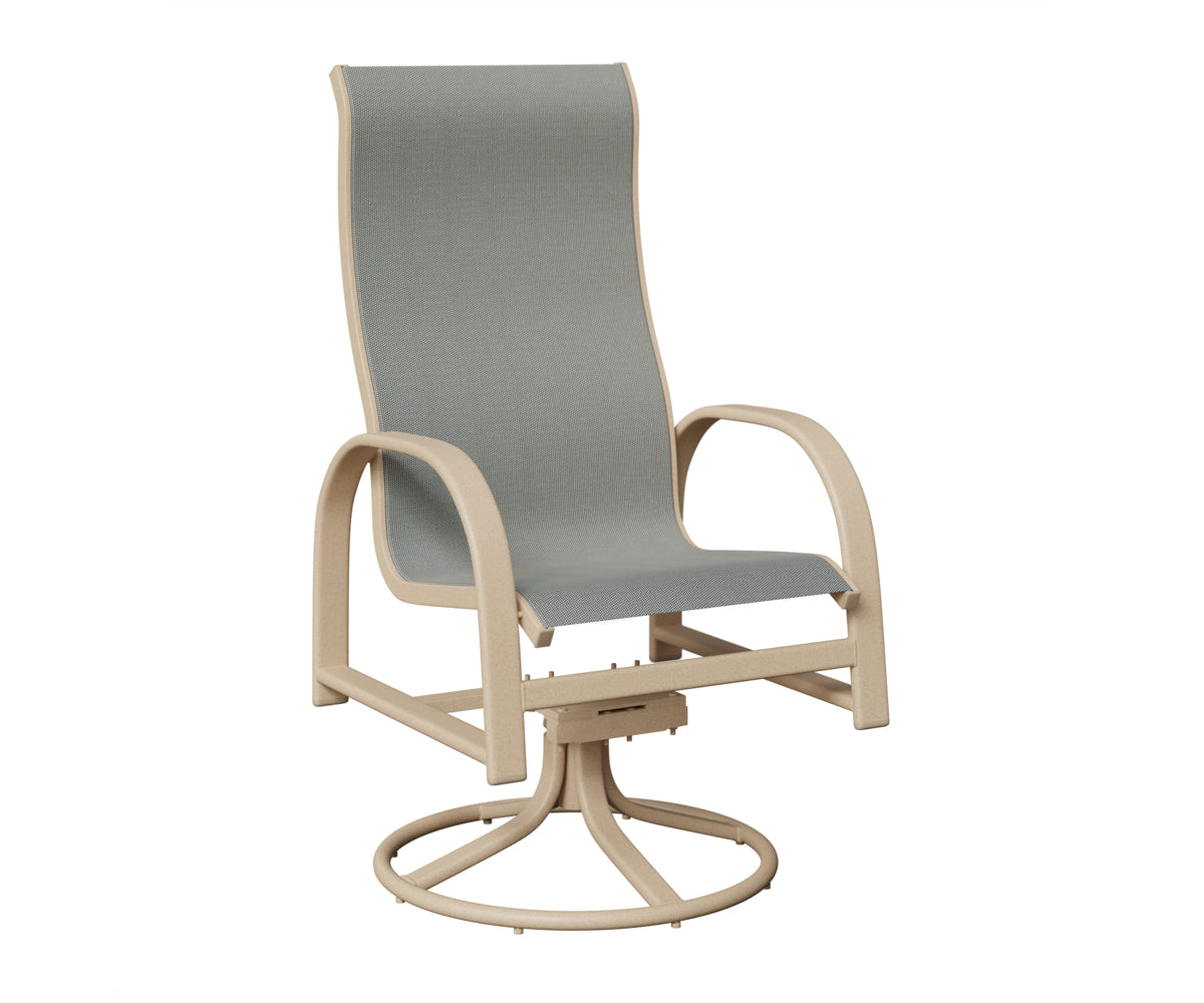 Murphy High Back Padded Sling Swivel Rocker Dining Chair