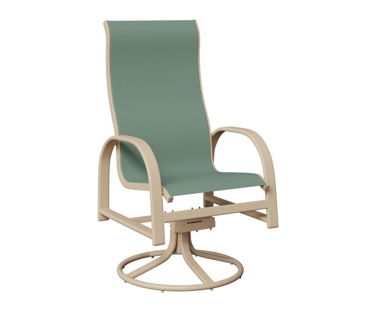 Murphy High Back Padded Sling Swivel Rocker Dining Chair