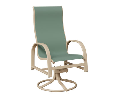 Murphy High Back Padded Sling Swivel Rocker Dining Chair