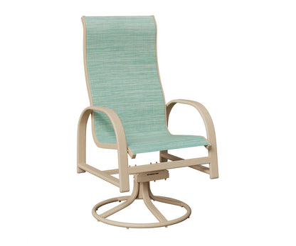 Murphy High Back Padded Sling Swivel Rocker Dining Chair
