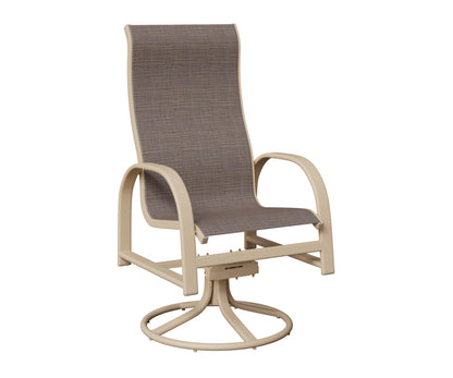 Murphy High Back Padded Sling Swivel Rocker Dining Chair