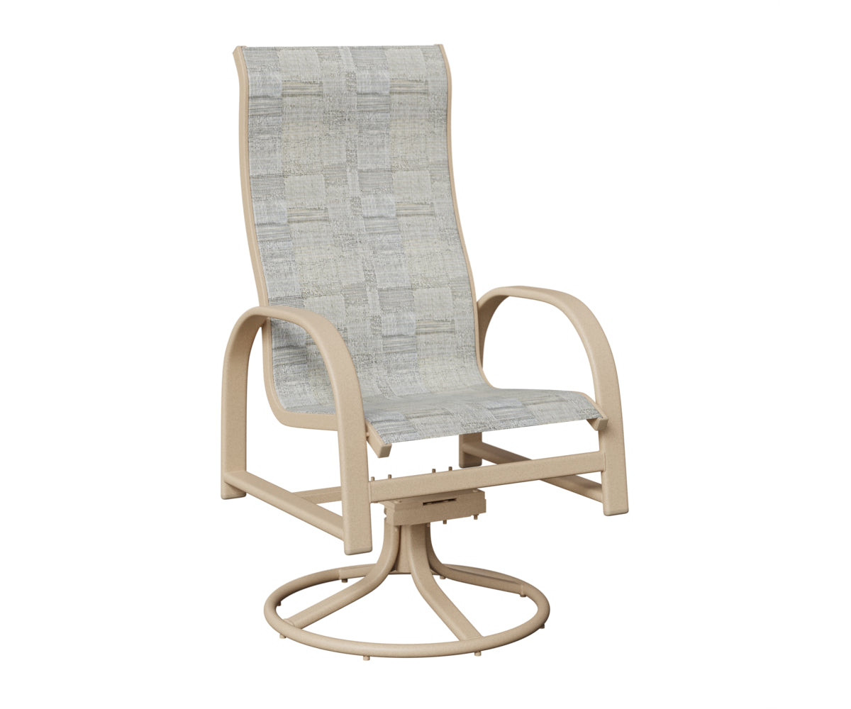 Murphy High Back Padded Sling Swivel Rocker Dining Chair