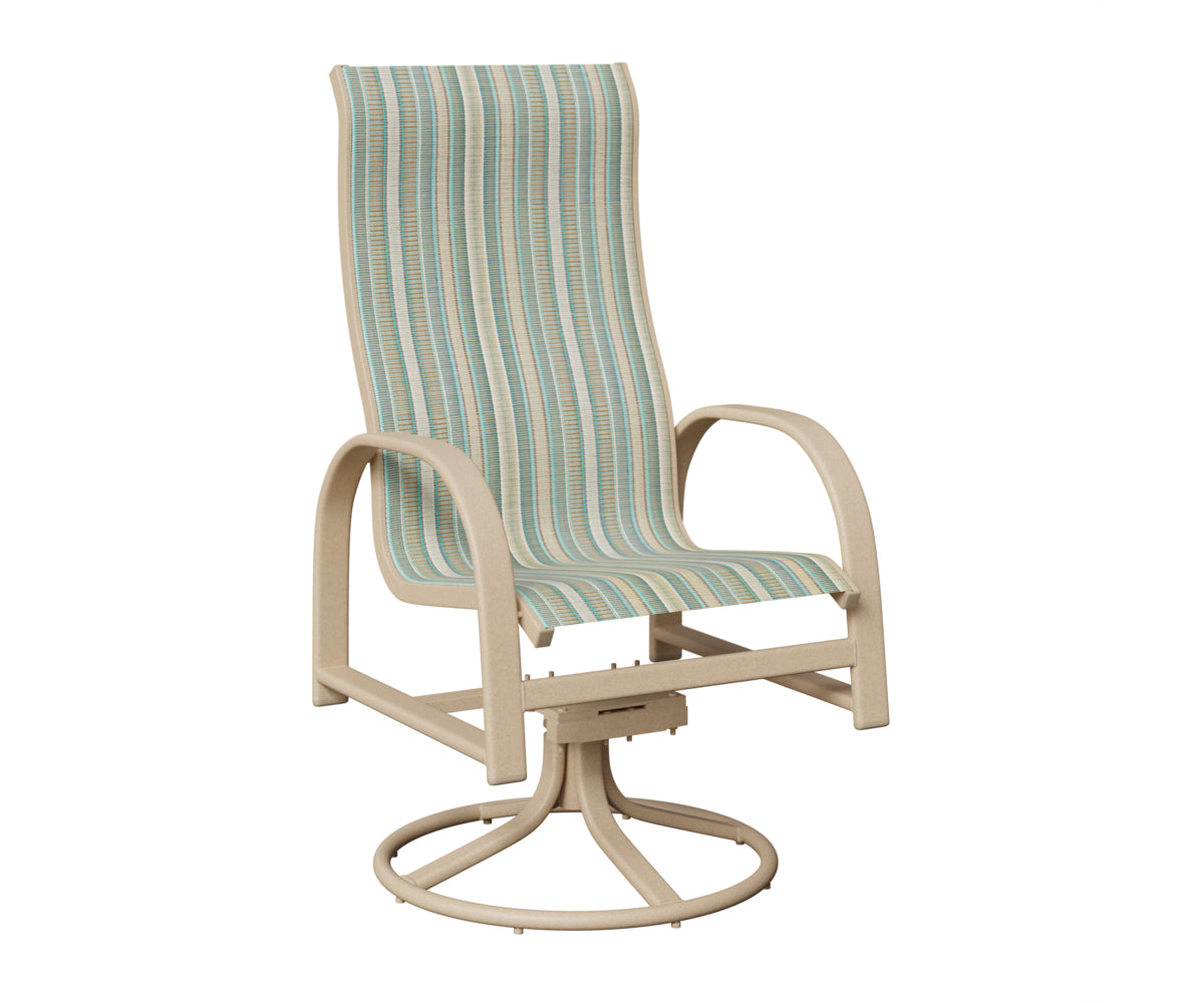 Murphy High Back Padded Sling Swivel Rocker Dining Chair
