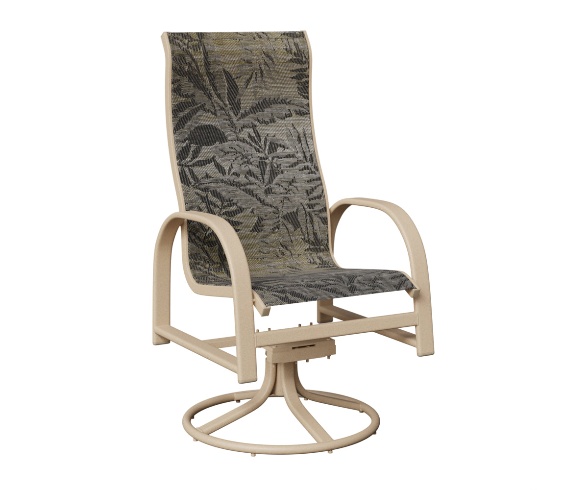 Murphy High Back Padded Sling Swivel Rocker Dining Chair