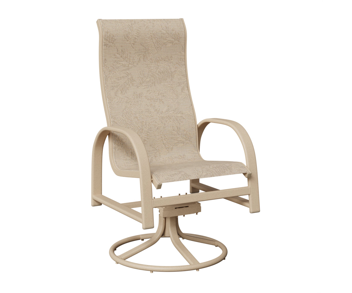 Murphy High Back Padded Sling Swivel Rocker Dining Chair