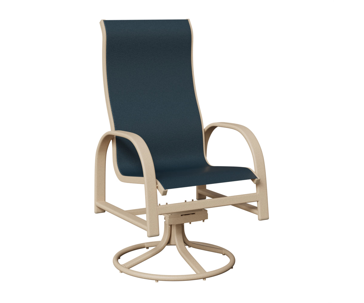 Murphy High Back Padded Sling Swivel Rocker Dining Chair