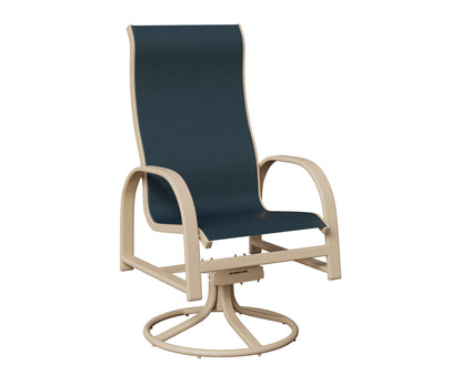 Murphy High Back Padded Sling Swivel Rocker Dining Chair
