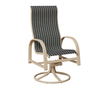 Murphy High Back Padded Sling Swivel Rocker Dining Chair