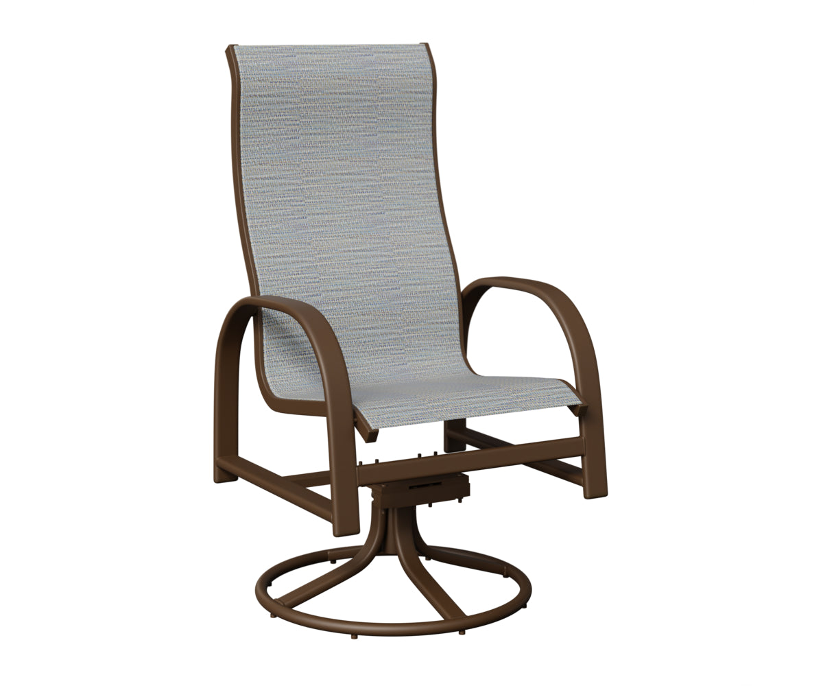 Murphy High Back Padded Sling Swivel Rocker Dining Chair