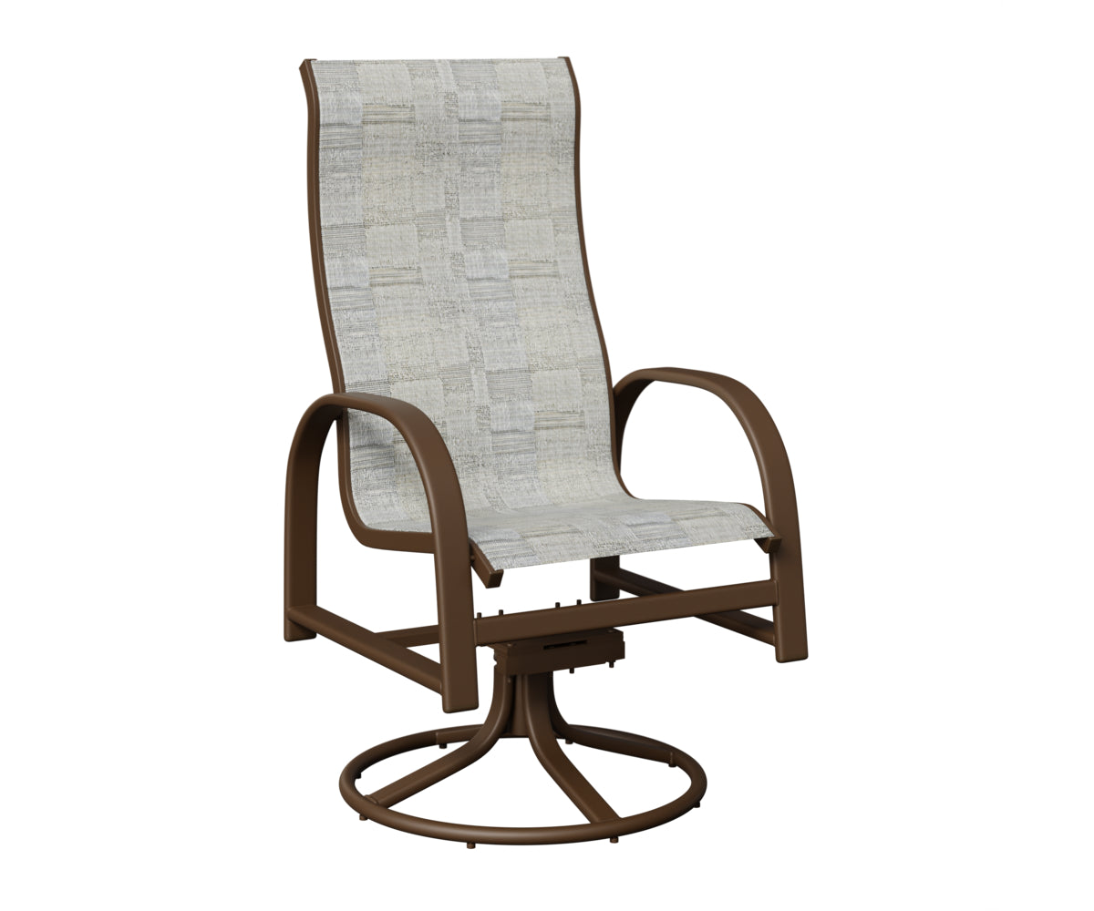 Murphy High Back Padded Sling Swivel Rocker Dining Chair
