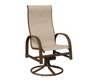 Murphy High Back Padded Sling Swivel Rocker Dining Chair