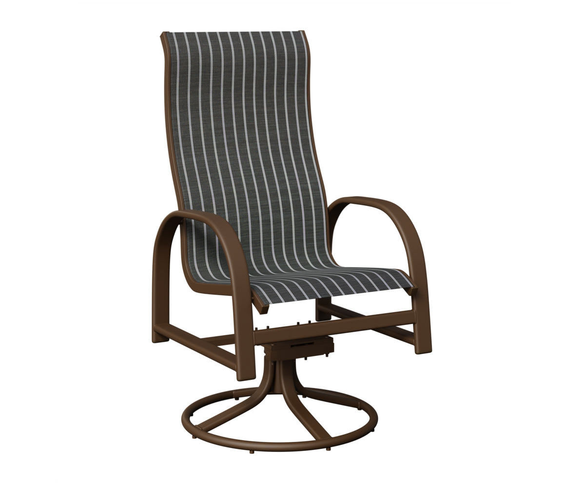 Murphy High Back Padded Sling Swivel Rocker Dining Chair