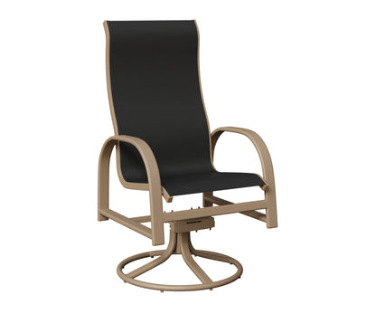Murphy High Back Padded Sling Swivel Rocker Dining Chair