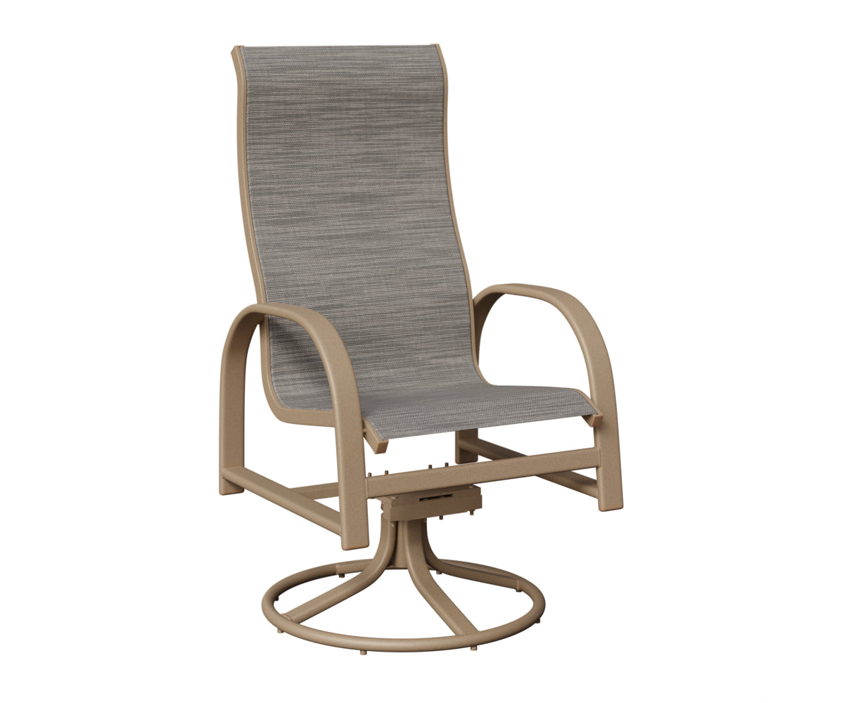 Murphy High Back Padded Sling Swivel Rocker Dining Chair