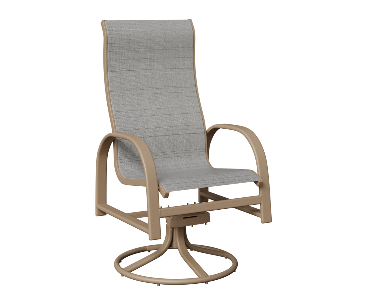Murphy High Back Padded Sling Swivel Rocker Dining Chair