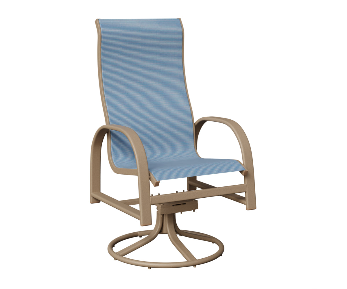 Murphy High Back Padded Sling Swivel Rocker Dining Chair