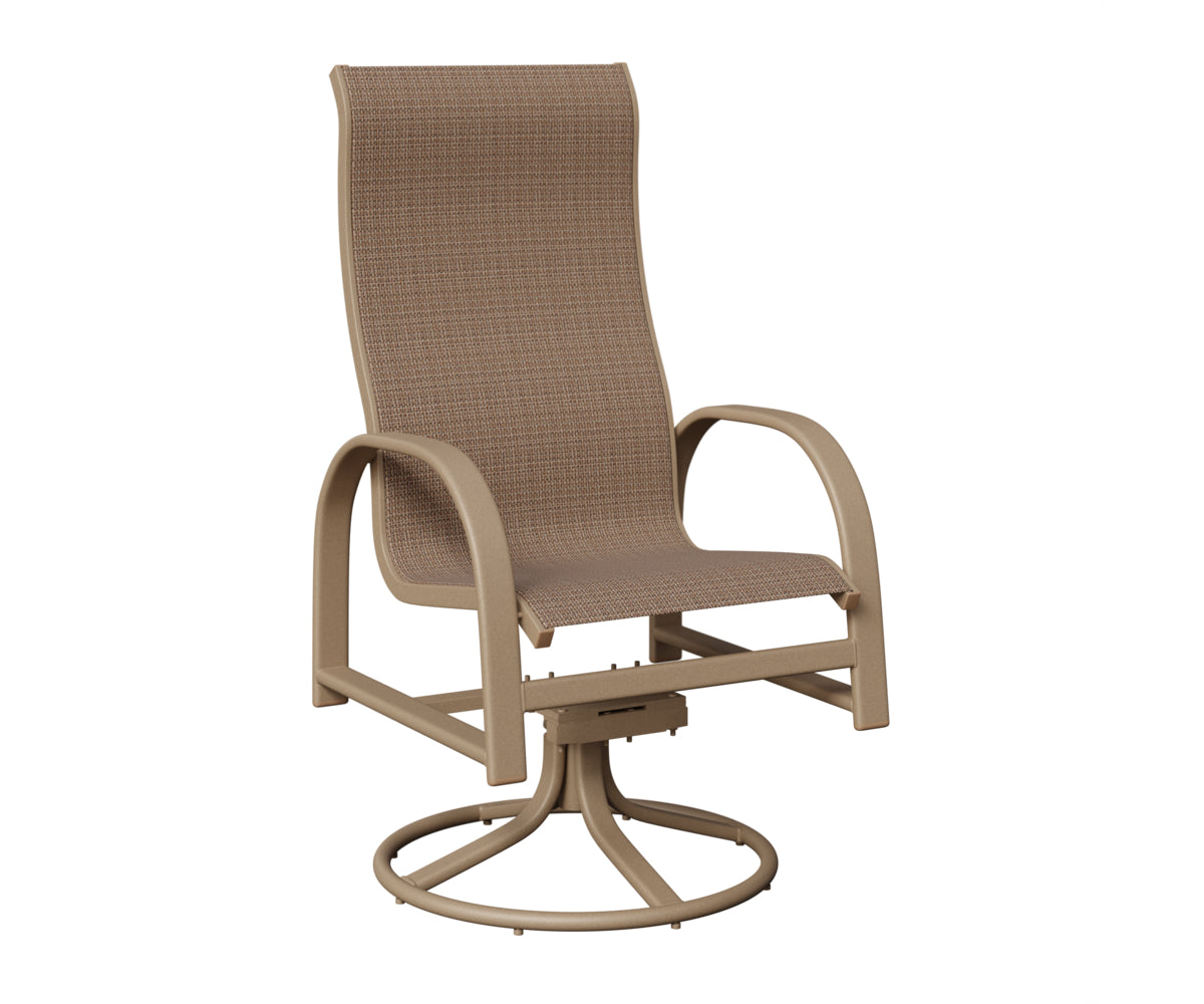 Murphy High Back Padded Sling Swivel Rocker Dining Chair