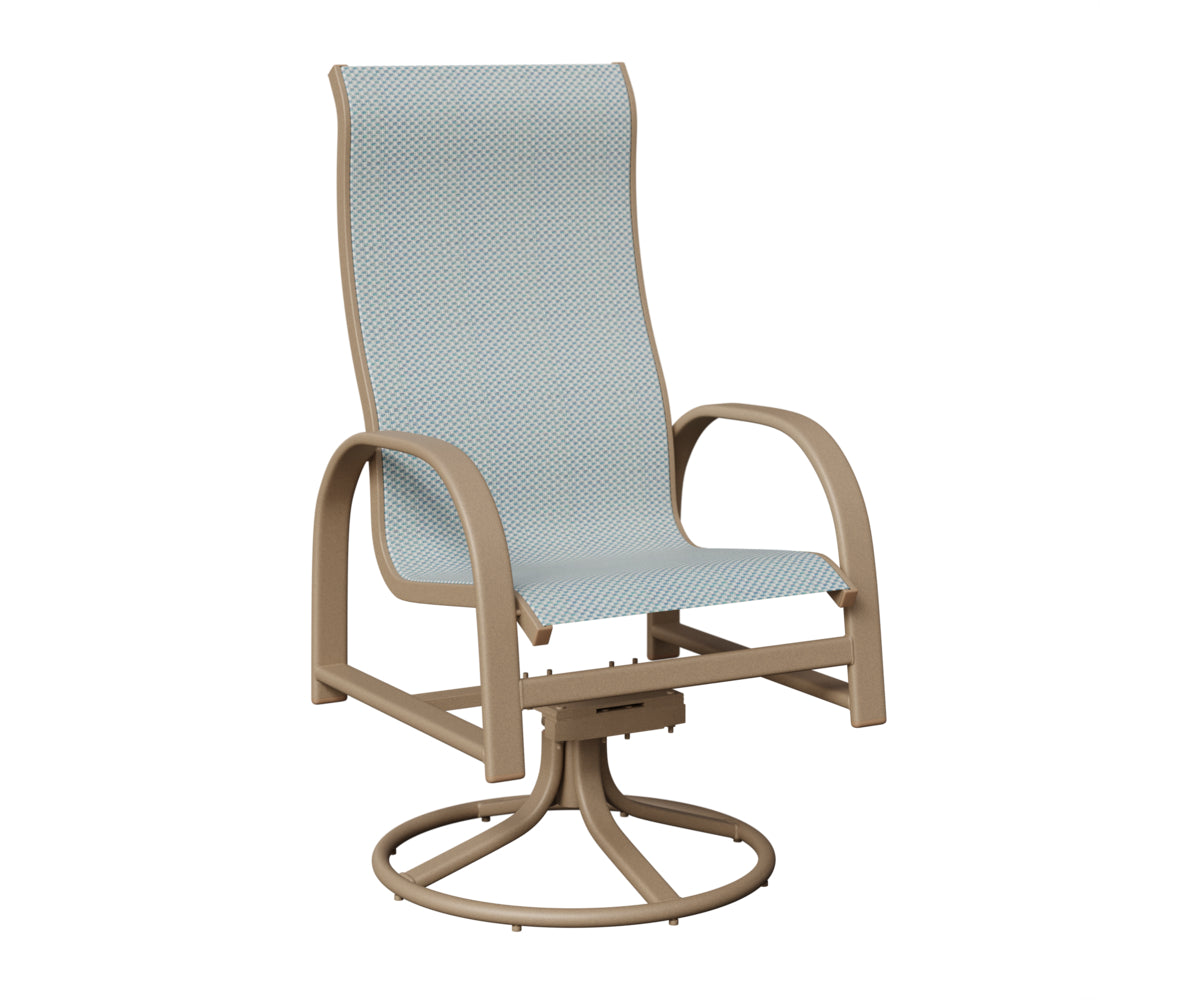 Murphy High Back Padded Sling Swivel Rocker Dining Chair
