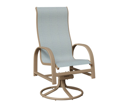Murphy High Back Padded Sling Swivel Rocker Dining Chair