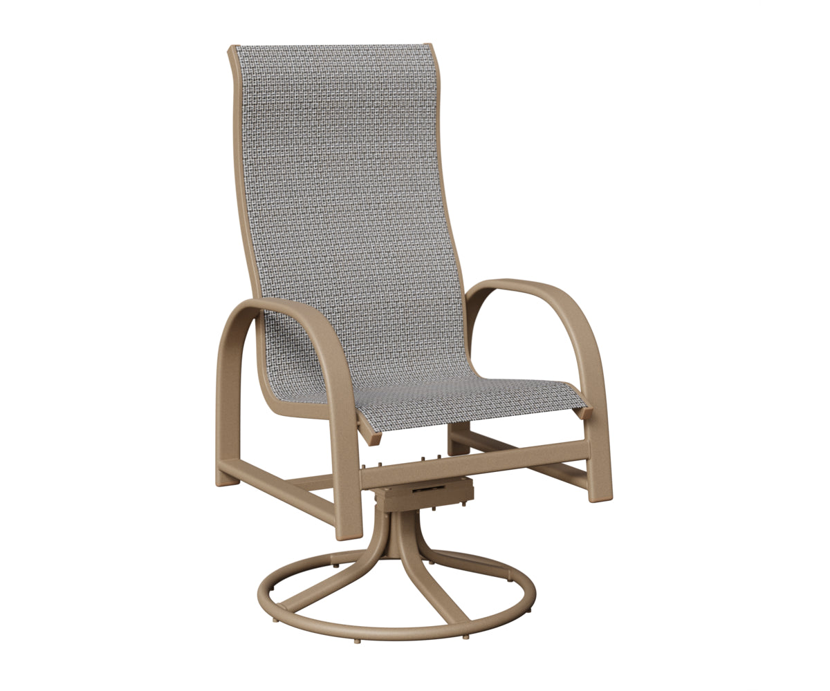 Murphy High Back Padded Sling Swivel Rocker Dining Chair