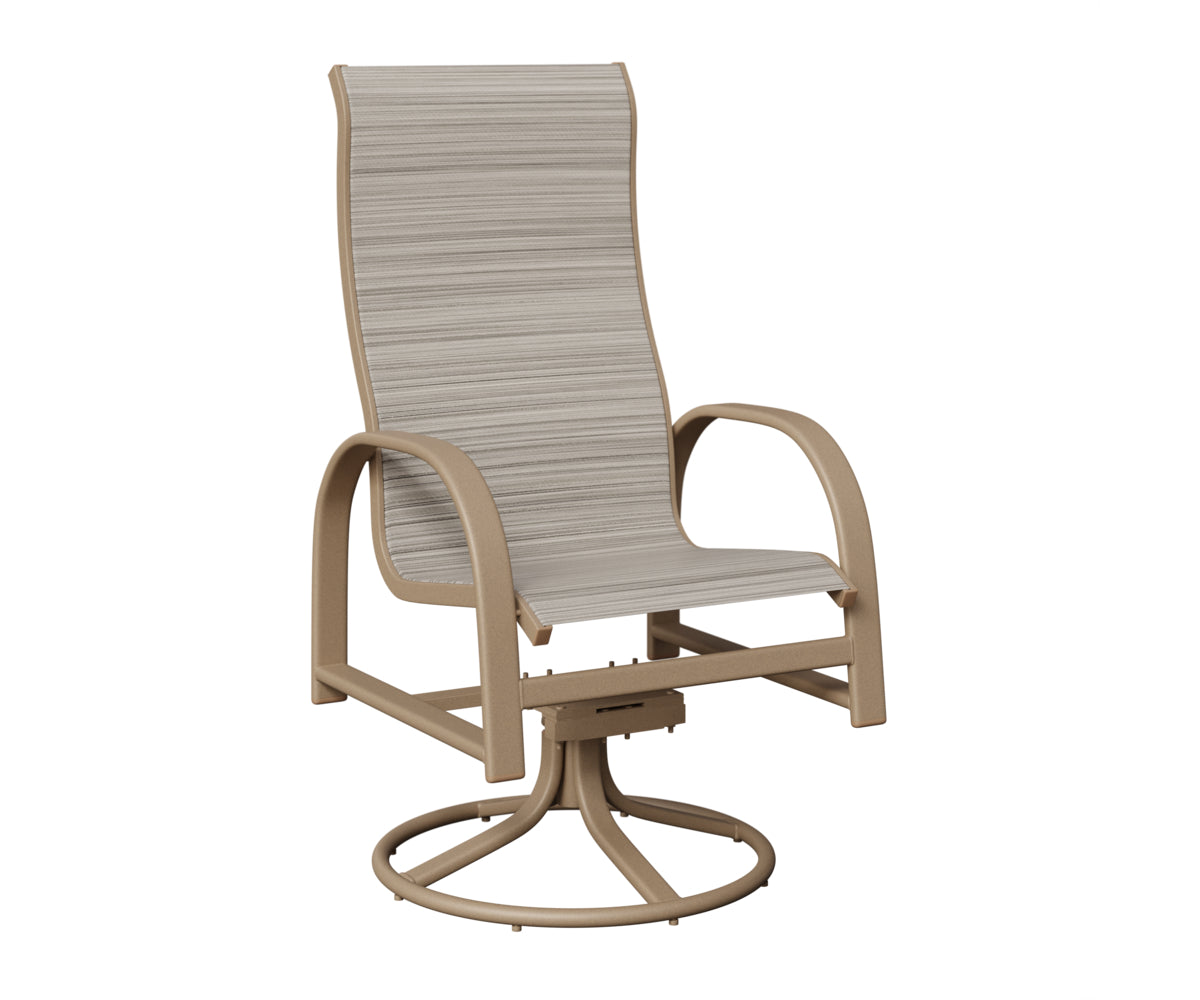 Murphy High Back Padded Sling Swivel Rocker Dining Chair