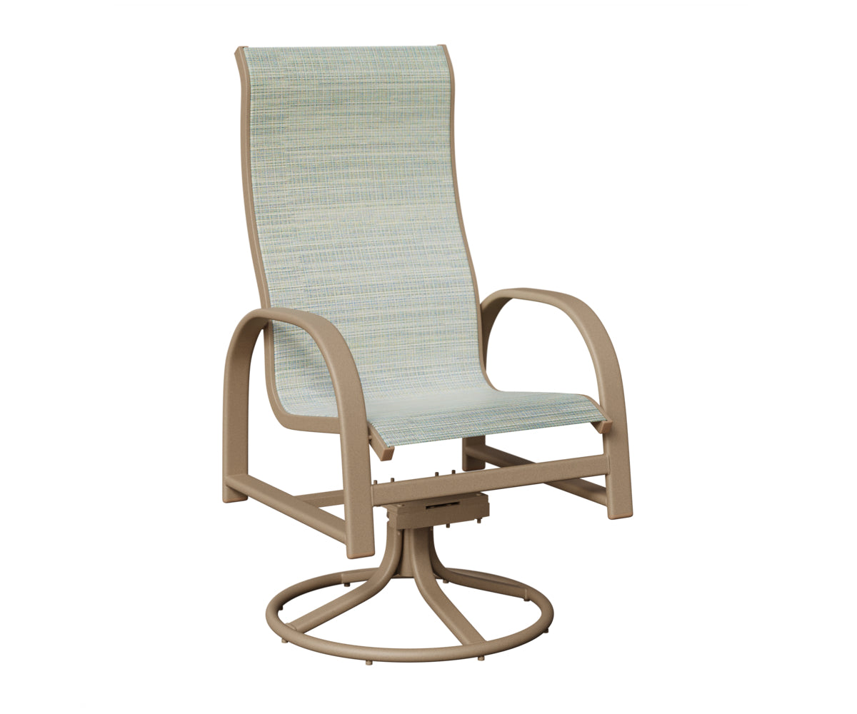 Murphy High Back Padded Sling Swivel Rocker Dining Chair