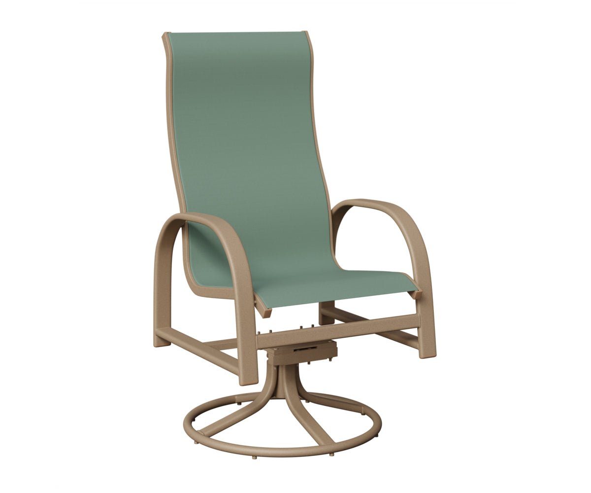 Murphy High Back Padded Sling Swivel Rocker Dining Chair
