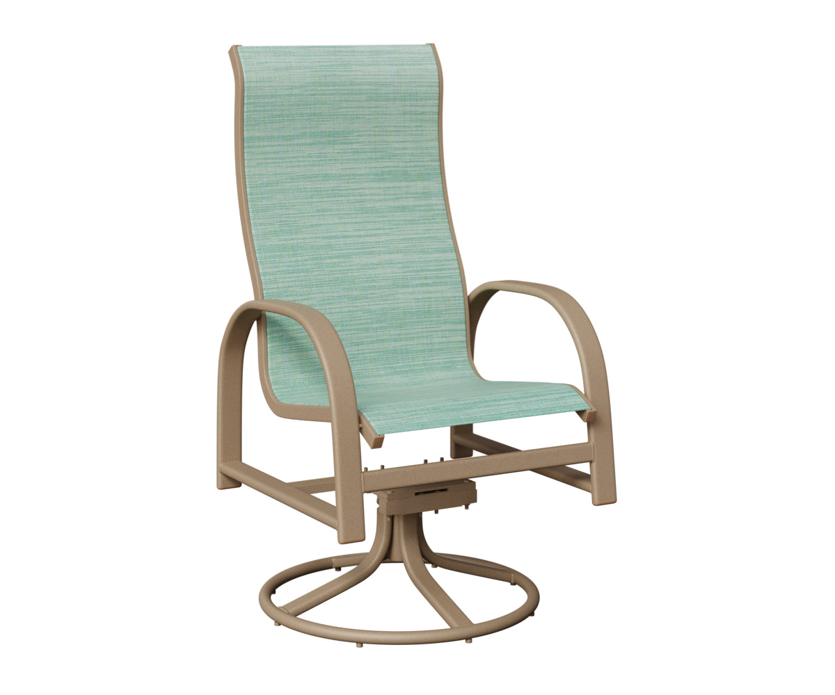 Murphy High Back Padded Sling Swivel Rocker Dining Chair