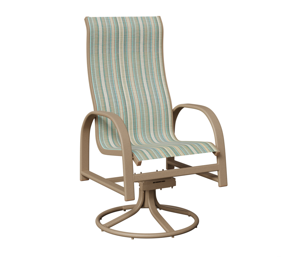 Murphy High Back Padded Sling Swivel Rocker Dining Chair
