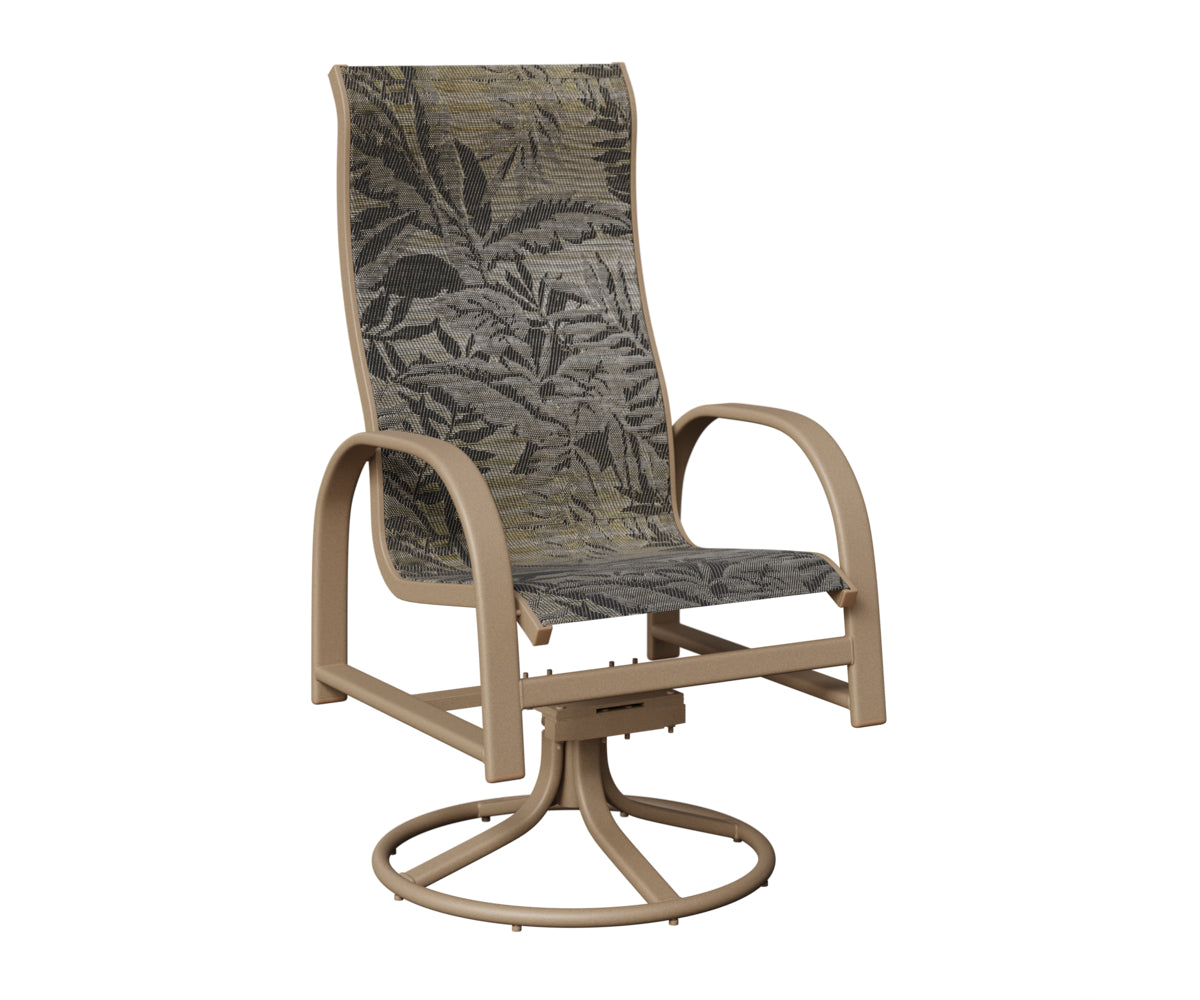 Murphy High Back Padded Sling Swivel Rocker Dining Chair