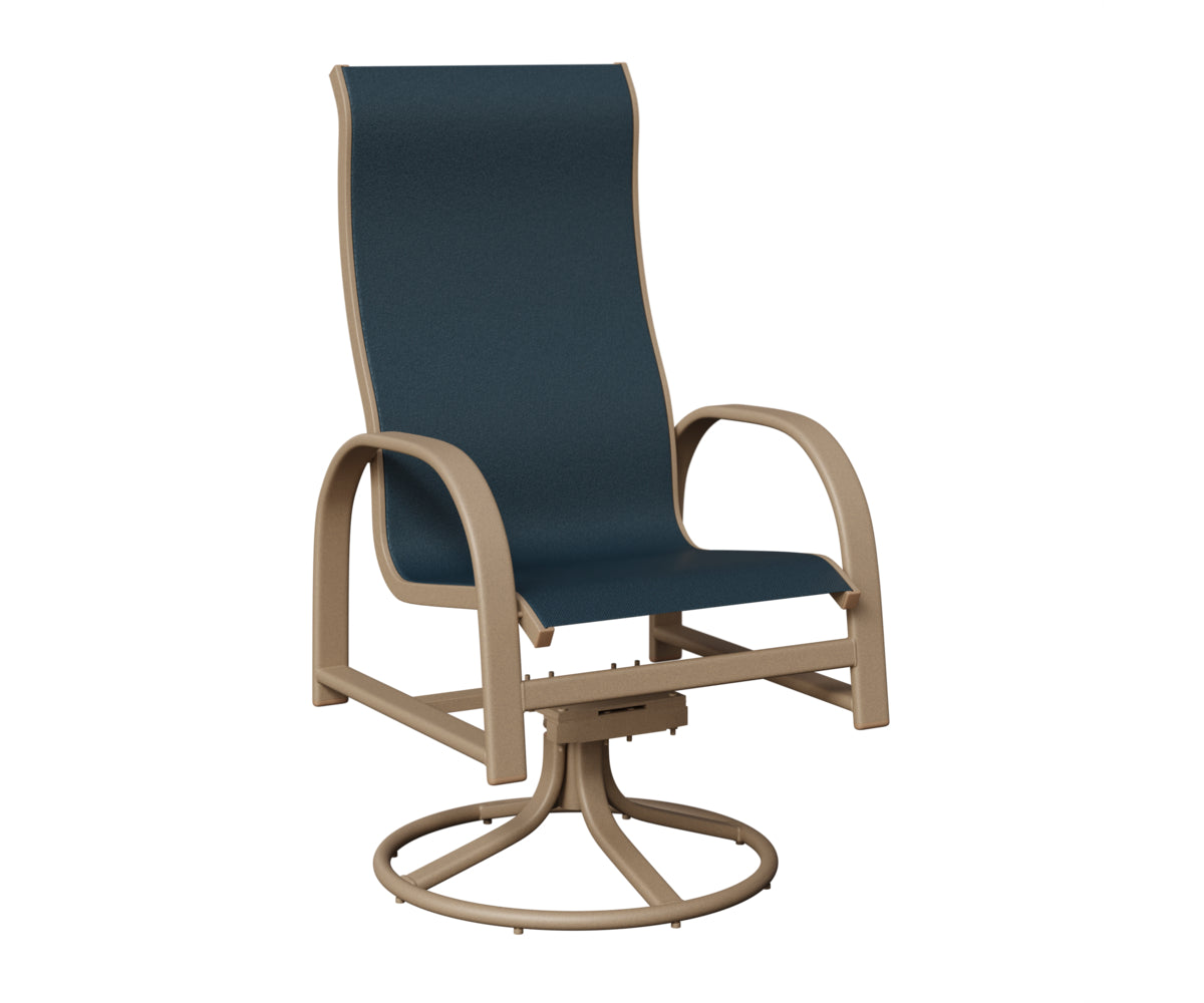 Murphy High Back Padded Sling Swivel Rocker Dining Chair