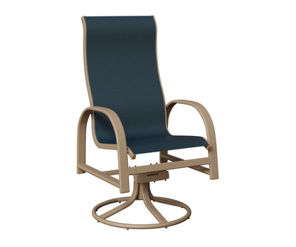 Murphy High Back Padded Sling Swivel Rocker Dining Chair