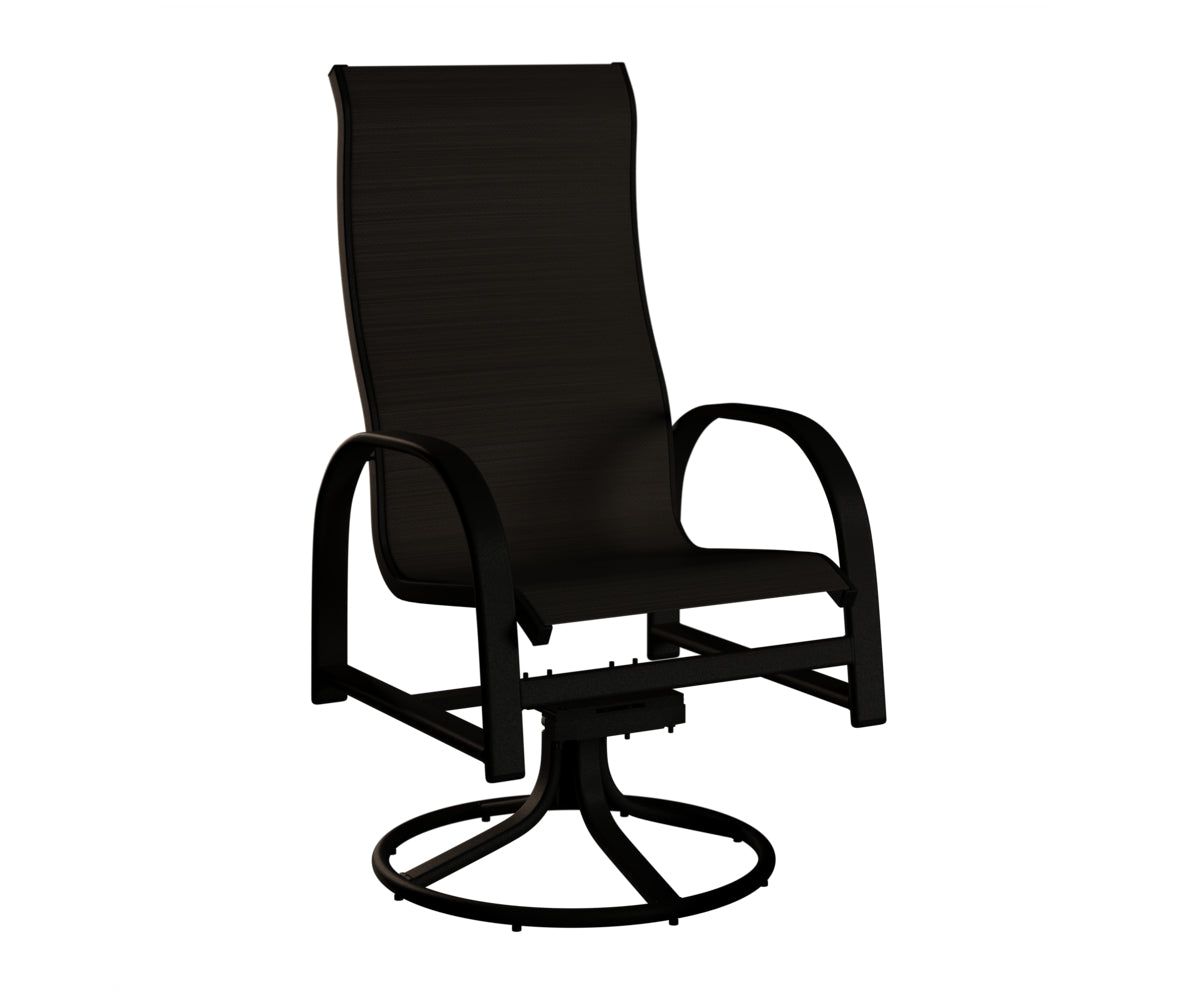 Murphy High Back Padded Sling Swivel Rocker Dining Chair