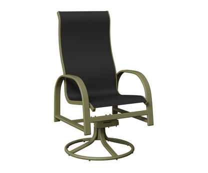 Murphy High Back Padded Sling Swivel Rocker Dining Chair