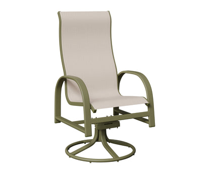 Murphy High Back Padded Sling Swivel Rocker Dining Chair