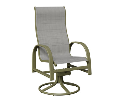 Murphy High Back Padded Sling Swivel Rocker Dining Chair