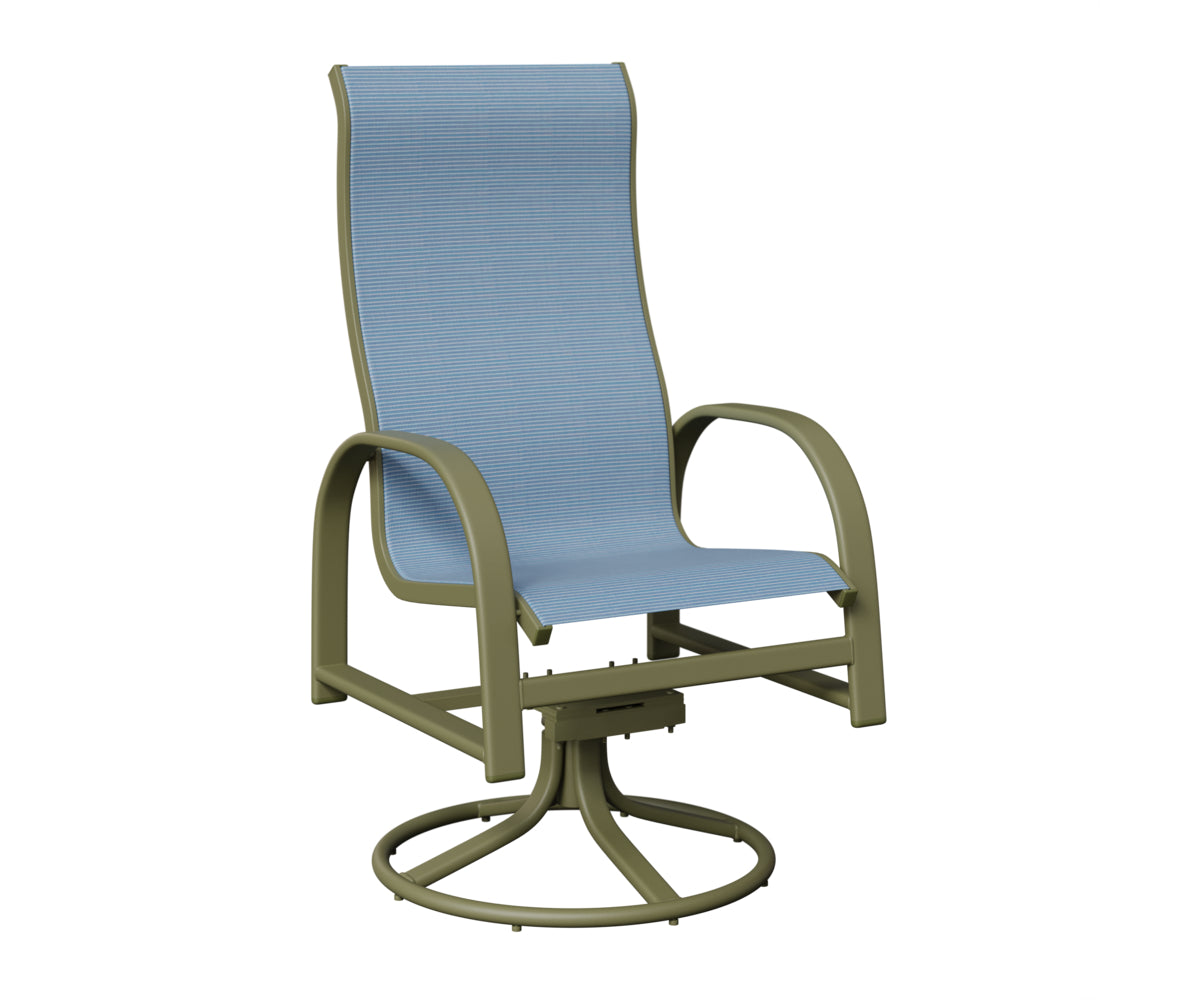Murphy High Back Padded Sling Swivel Rocker Dining Chair