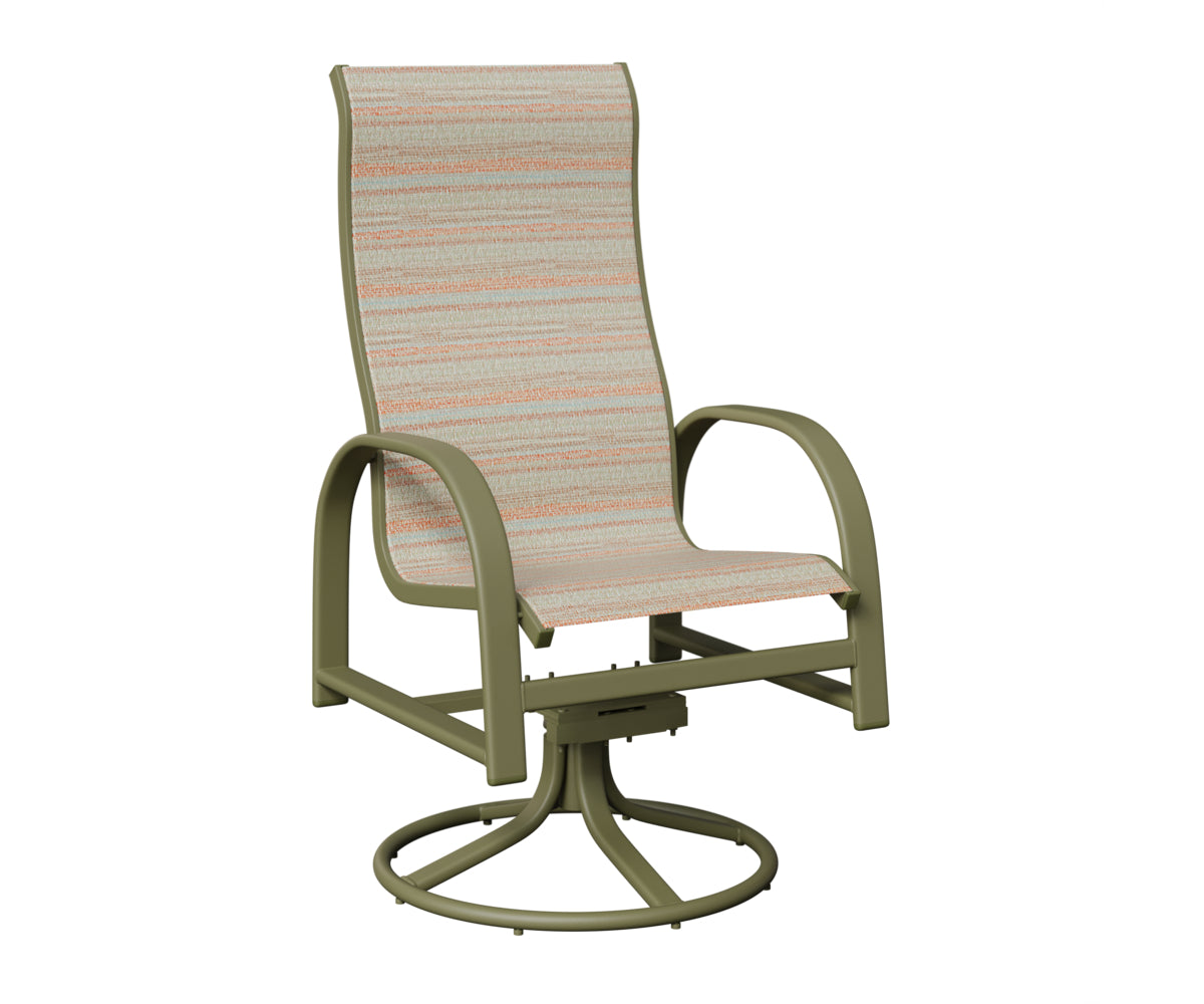 Murphy High Back Padded Sling Swivel Rocker Dining Chair