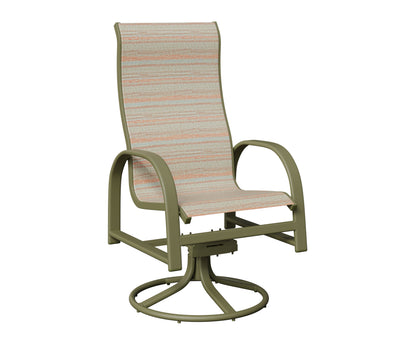 Murphy High Back Padded Sling Swivel Rocker Dining Chair