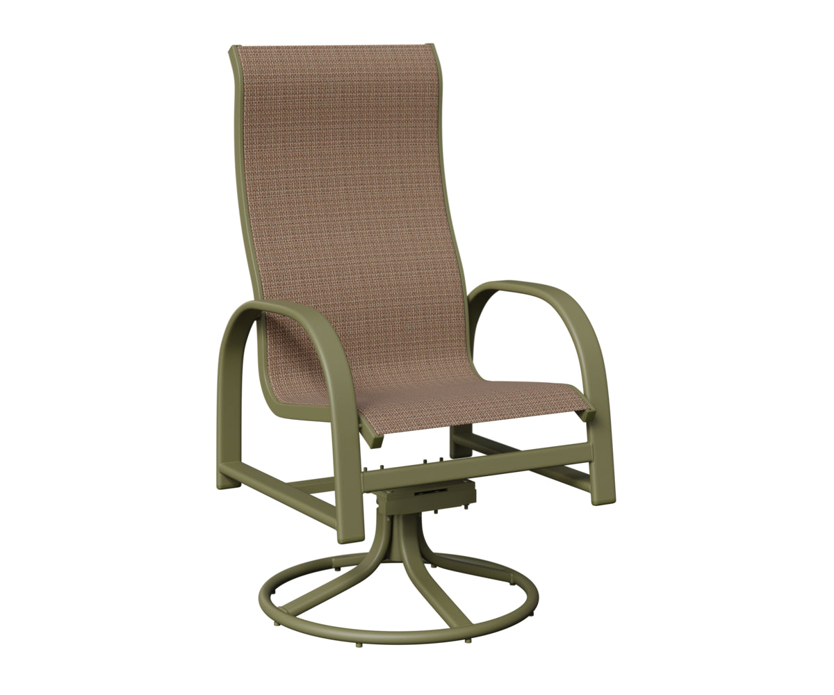 Murphy High Back Padded Sling Swivel Rocker Dining Chair