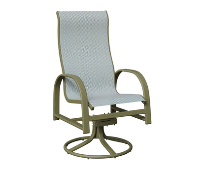 Murphy High Back Padded Sling Swivel Rocker Dining Chair