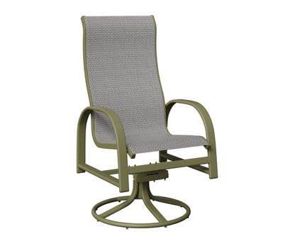 Murphy High Back Padded Sling Swivel Rocker Dining Chair