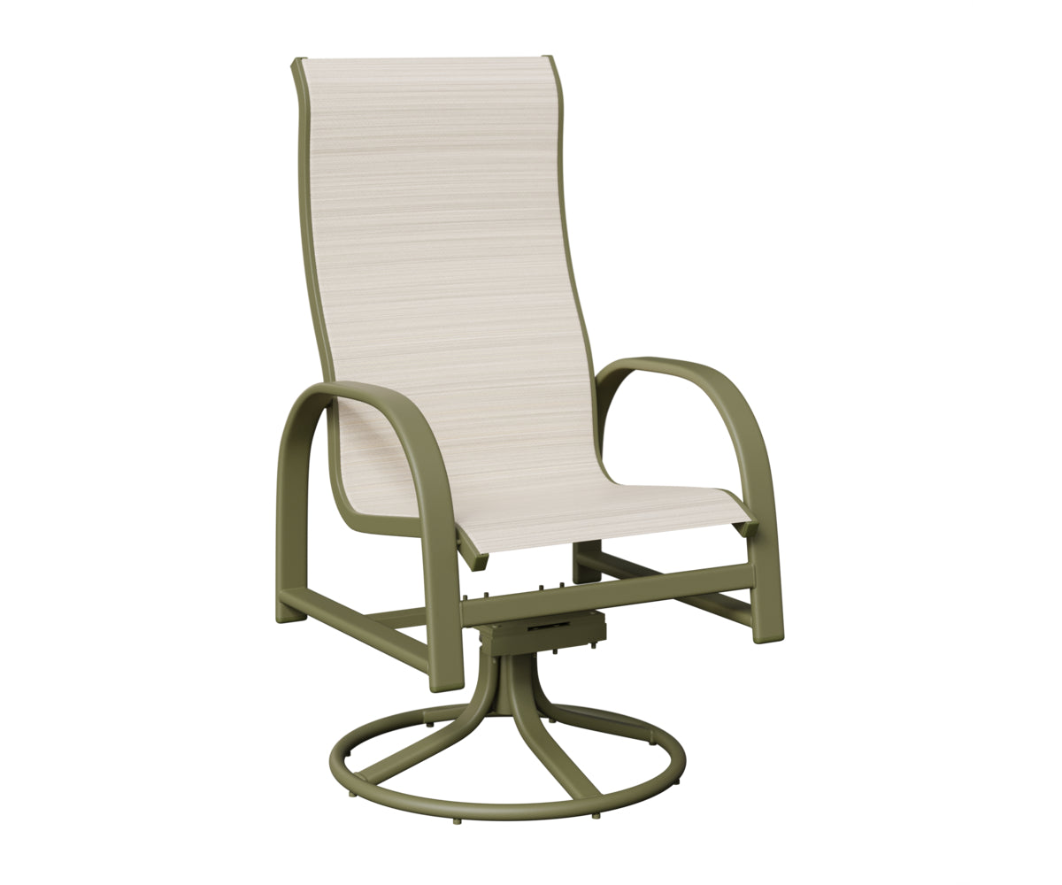 Murphy High Back Padded Sling Swivel Rocker Dining Chair
