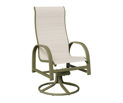 Murphy High Back Padded Sling Swivel Rocker Dining Chair