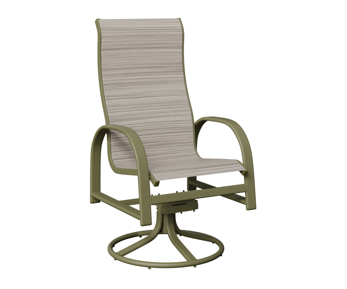 Murphy High Back Padded Sling Swivel Rocker Dining Chair