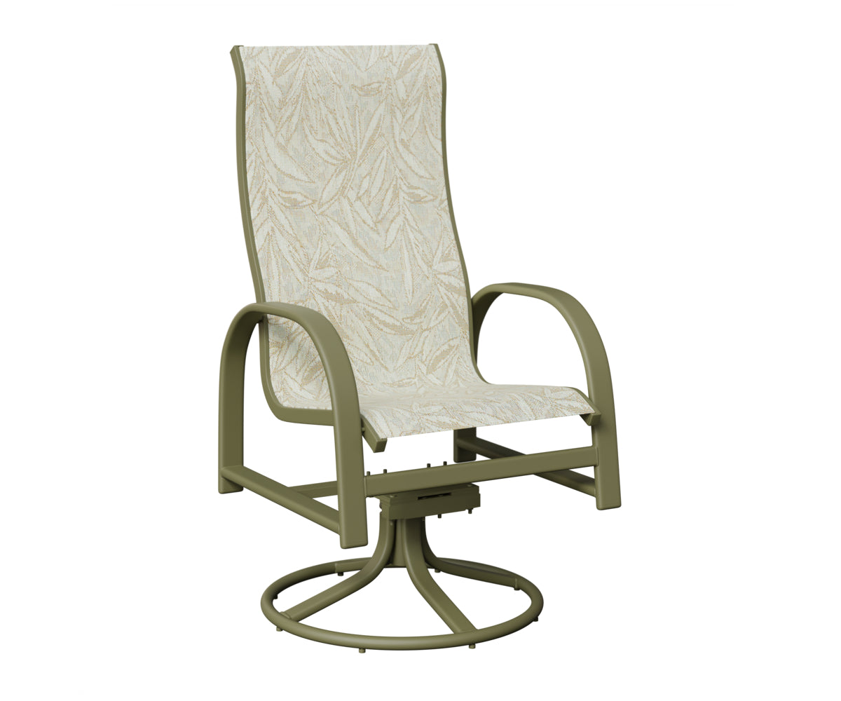 Murphy High Back Padded Sling Swivel Rocker Dining Chair