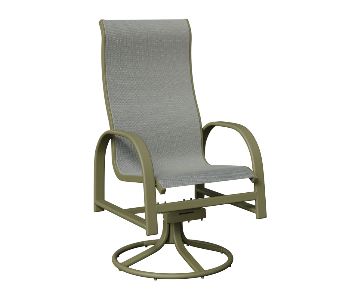 Murphy High Back Padded Sling Swivel Rocker Dining Chair