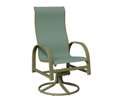 Murphy High Back Padded Sling Swivel Rocker Dining Chair